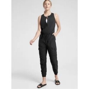 Athleta Sleeveless Black Romper Jumpsuit Womens Size 6